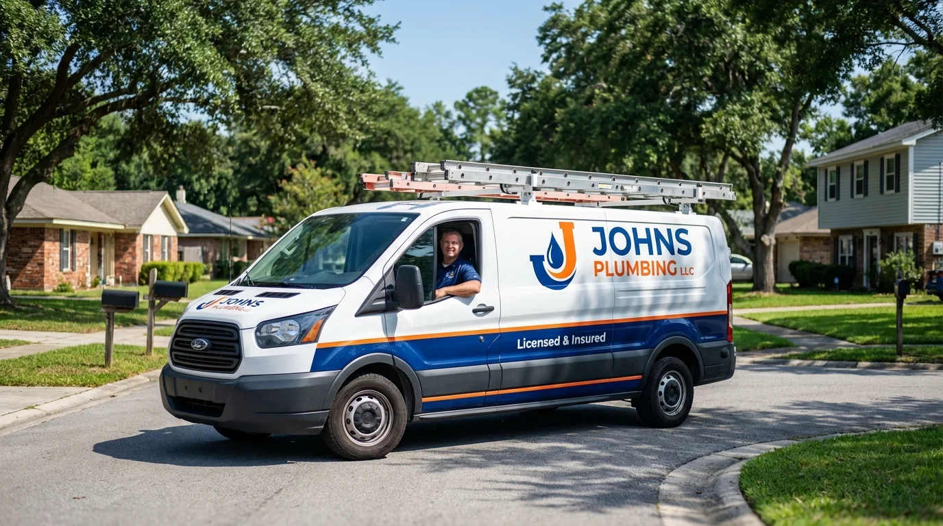 Johns Plumbing LLC service van in Mountlake Terrace, WA