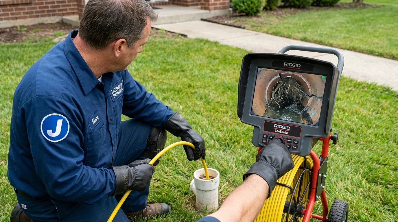 Sewer camera inspection being performed by Johns Plumbing LLC in Mountlake Terrace