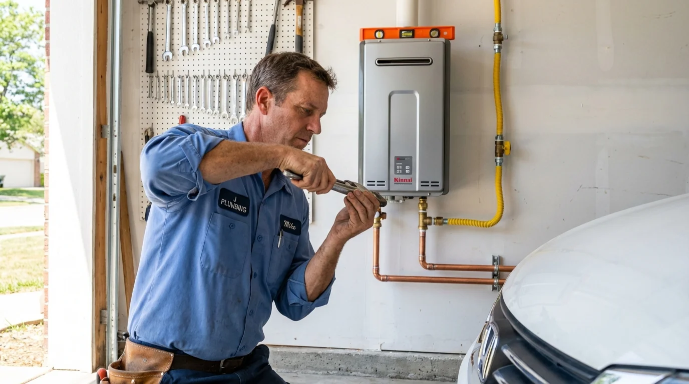 Tankless water heater installation by a Johns Plumbing LLC plumber in Mountlake Terrace